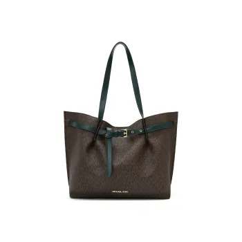 MICHAEL KORS Artificial Leather Tote Bag, Shopping Bag, One Shoulder Bag Extra Small Women's Dark Brown/Dark Green