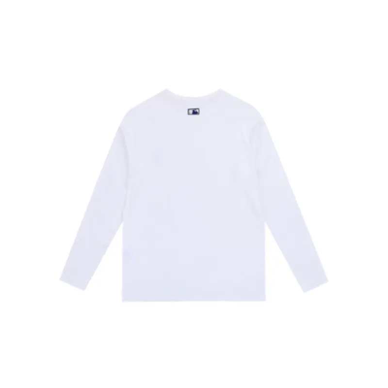 MLB Los Angeles Dodgers Straight Long Sleeved T Shirt Unisex White-1