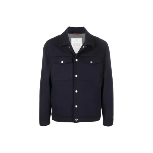 Brunello Cucinelli Jackets Men Navy Blue