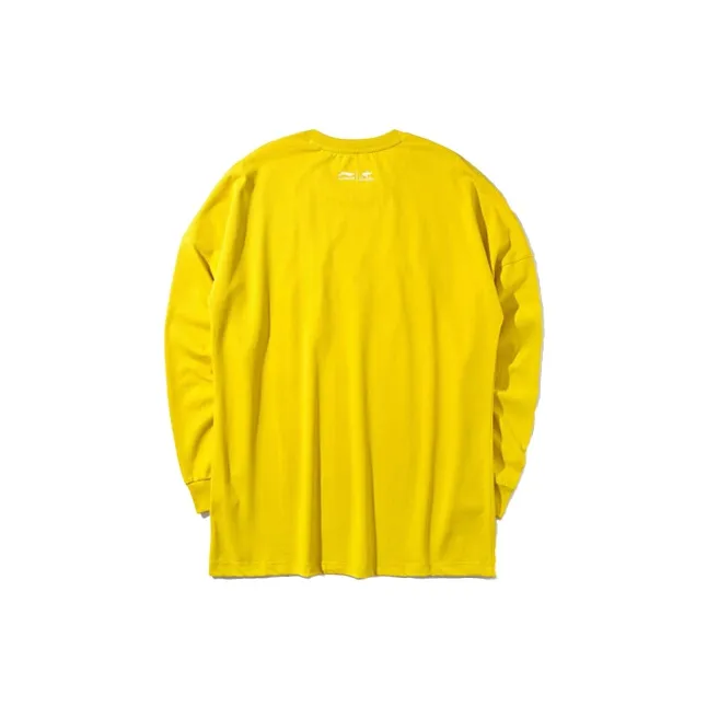 LiNing T Shirt Men's Pink Butterfly Yellow-1
