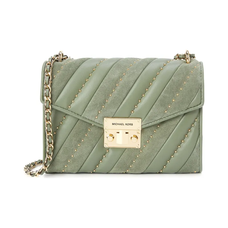 MICHAEL KORS Cow Leather Shoulder Bag Women's Army Green-0