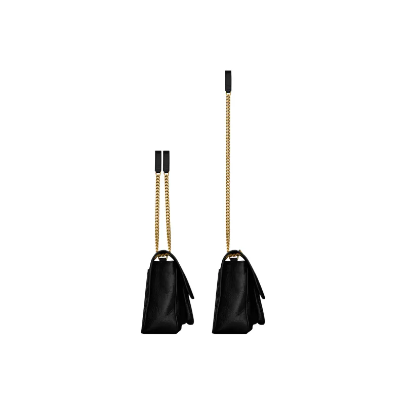 SAINT LAURENT Niki Cow Leather Hobo Bag, Portable Crossbody Bag, Shoulder Bag Medium Size Women's Black-2