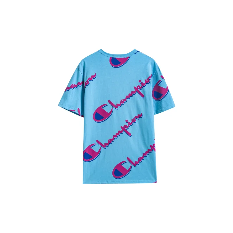 Champion T Shirt US Version Unisex Blue-1