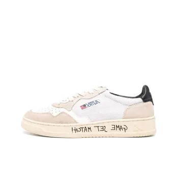 AUTRY Medalist Low Fabric And Suede 'White Black And Beige' Women's