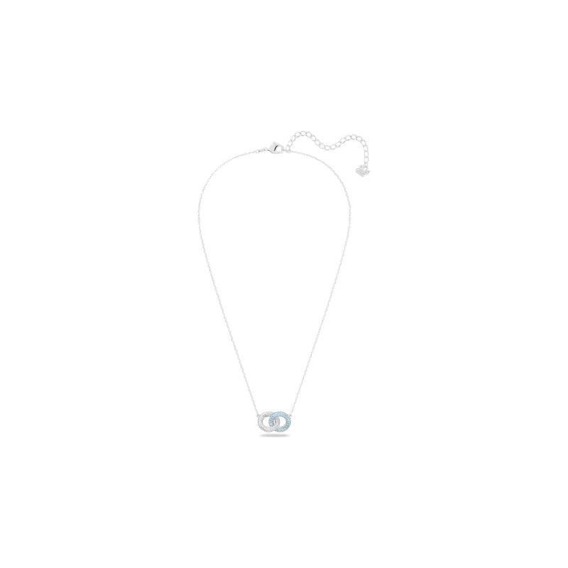 Swarovski Dextera Rhodium Plated Necklaces Women's Blue-3