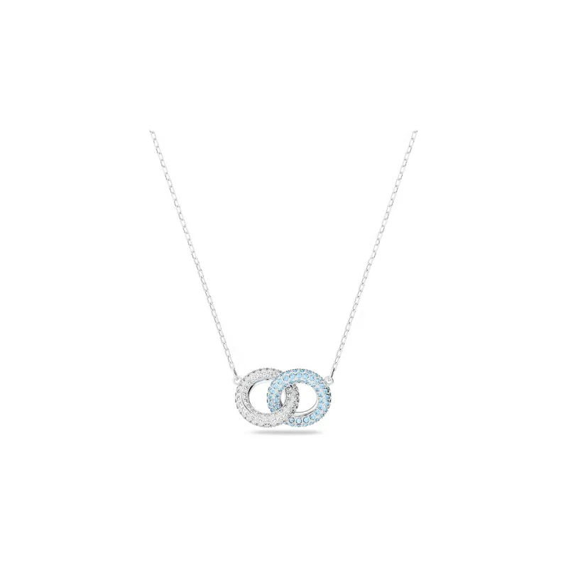 Swarovski Dextera Rhodium Plated Necklaces Women's Blue-2