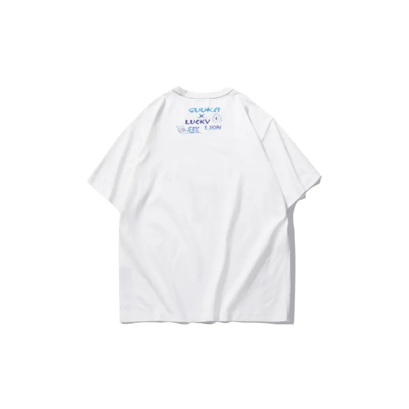 Guuka Drop Shoulder Sleeve T Shirt Unisex White-1