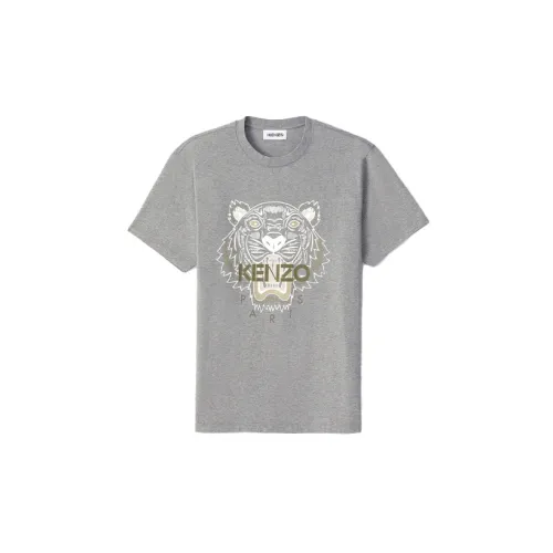 KENZO Classic Tiger Head T-Shirts Men Gray