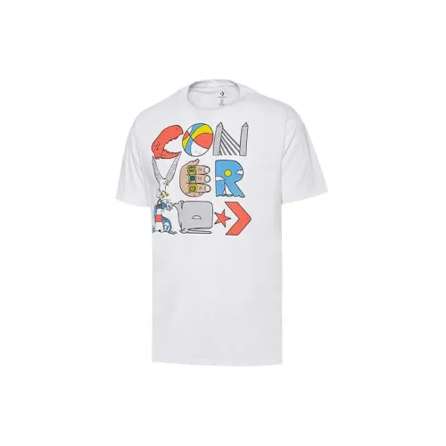 Converse Cartoon Printing T-Shirts Men White