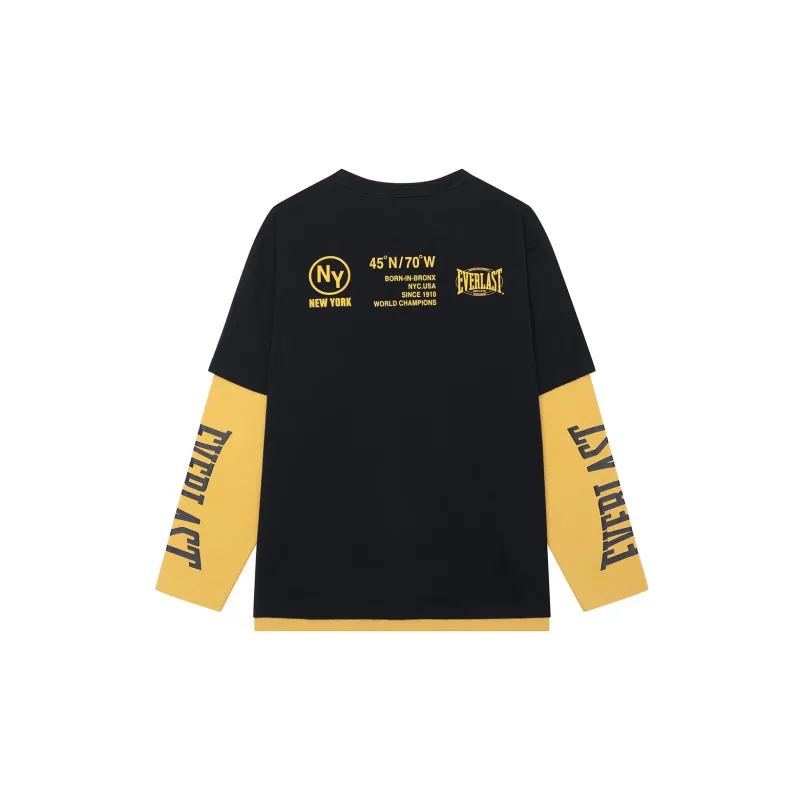 Everlast Mock Two-Piece Long-Sleeved T-Shirt Unisex Black-1