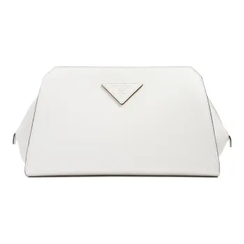 PRADA Leather Clutch Men's White