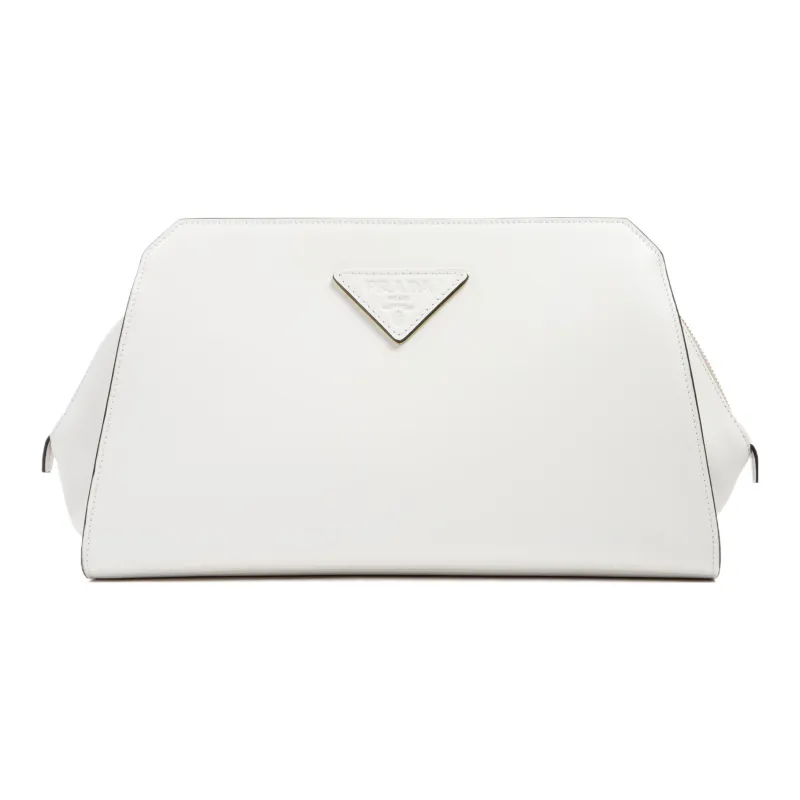 PRADA Leather Clutch Men's White-0