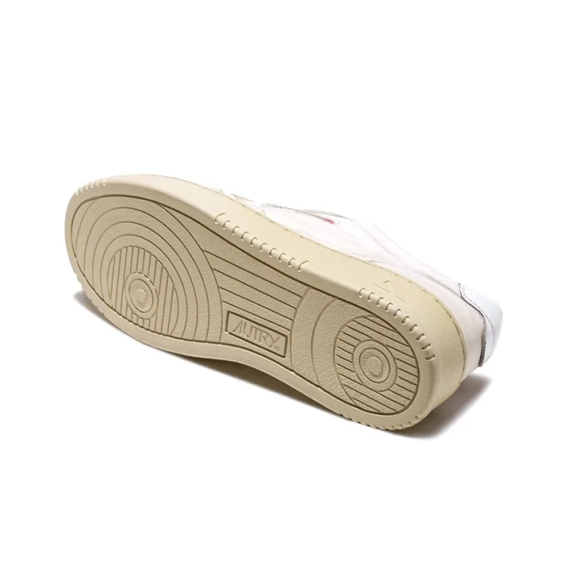 AUTRY Medalist Leather Low Goatskin White Women's-2