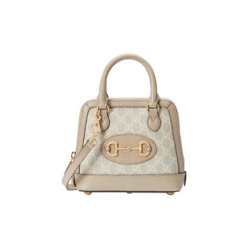 GUCCI Horsebit 1955 Canvas With Корпус o bag фисташка Handbag Shoulder Bag Crossbody Bag Mini Women's Ebony/Beige