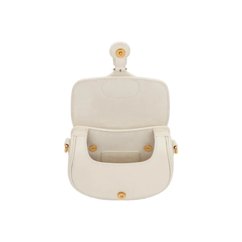 DIOR Cow Leather Clutches Handbag Shoulder Bag Crossbody Bag Extra Mini Women's Milk White-3