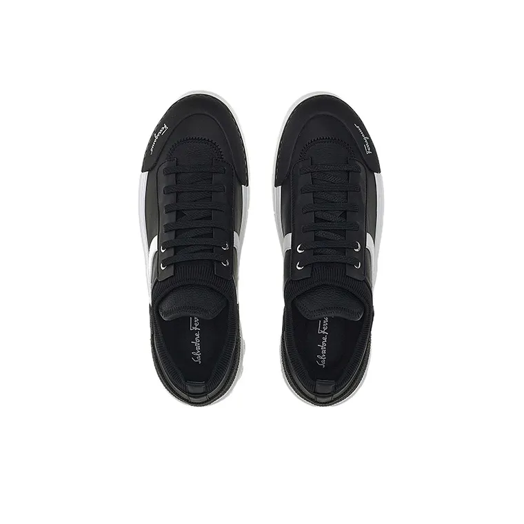 FERRAGAMO Gancini Low Top Stylish Skateboarding Shoes Men's Black-3