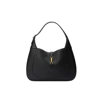 GUCCI Jackie 1961 Leather Crescent Shoulder Bag Shoulder Bag Large Size Women's Black