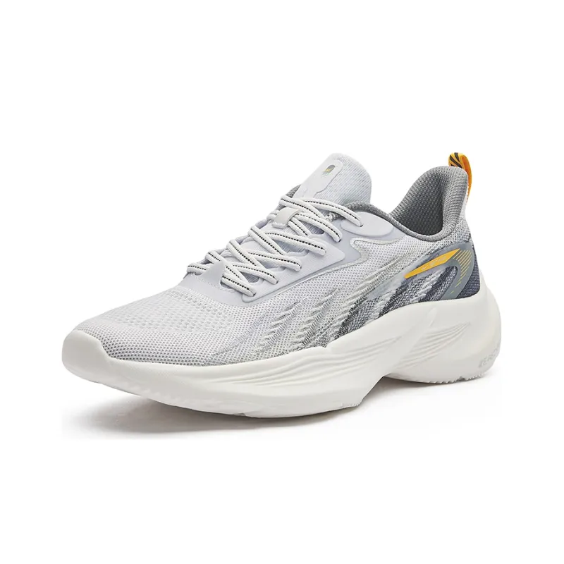 Erke Cushioned Wear-Resistant Breathable Low-Top Casual Running Shoes Men's White-2