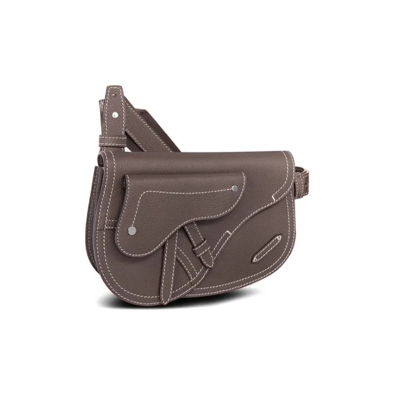 DIOR Grain Calfskin One Shoulder Crossbody Fanny Pack Men's Ebony Black-1