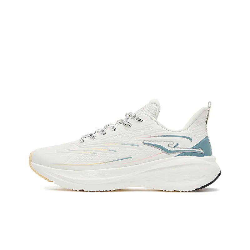 Erke Cushioning Anti Slip And Wear Resistant Breathable Rebound Low Top Running Shoes Women's White Green-0