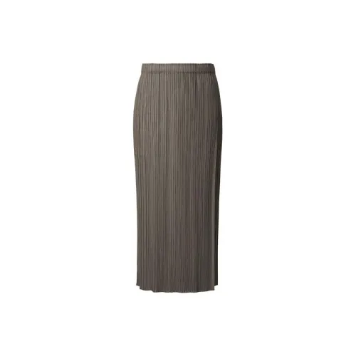 PLEATS PLEASE ISSEY MIYAKE Casual Long Skirts Women's Brown