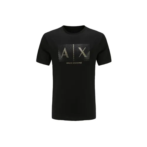 ARMANI EXCHANGE Male T-shirt Men’s SS21 Round-neck Printing Tee Black