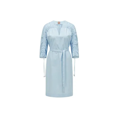 HUGO BOSS Long-Sleeved Dresses Women's Blue