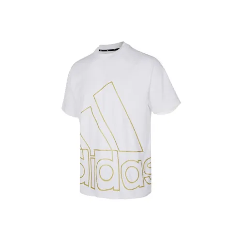 adidas U Big Logo T Leisure Sports  Crewneck Letter Print Short Sleeve T-Shirt Unisex White