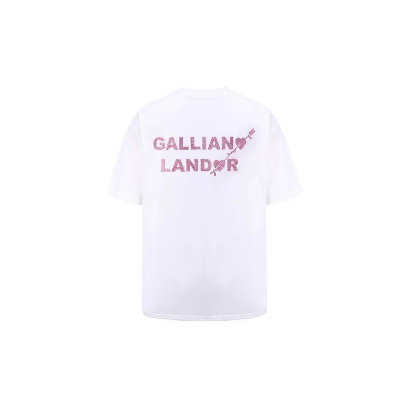GALLIANO LANDOR SS21 Straight Elbow Length Sleeved T Shirt Unisex White-1