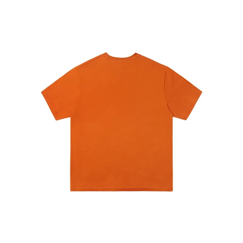 Vision Street Wear Drop Shoulder Sleeve Short Sleeved T Shirts Unisex Burnt Orange-1