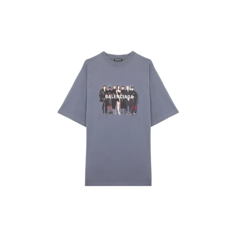 Balenciaga T Shirts Unisex Gray-6