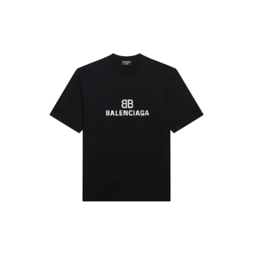 Balenciaga Mens BB Pixel Medium Fit T-shirt Black
