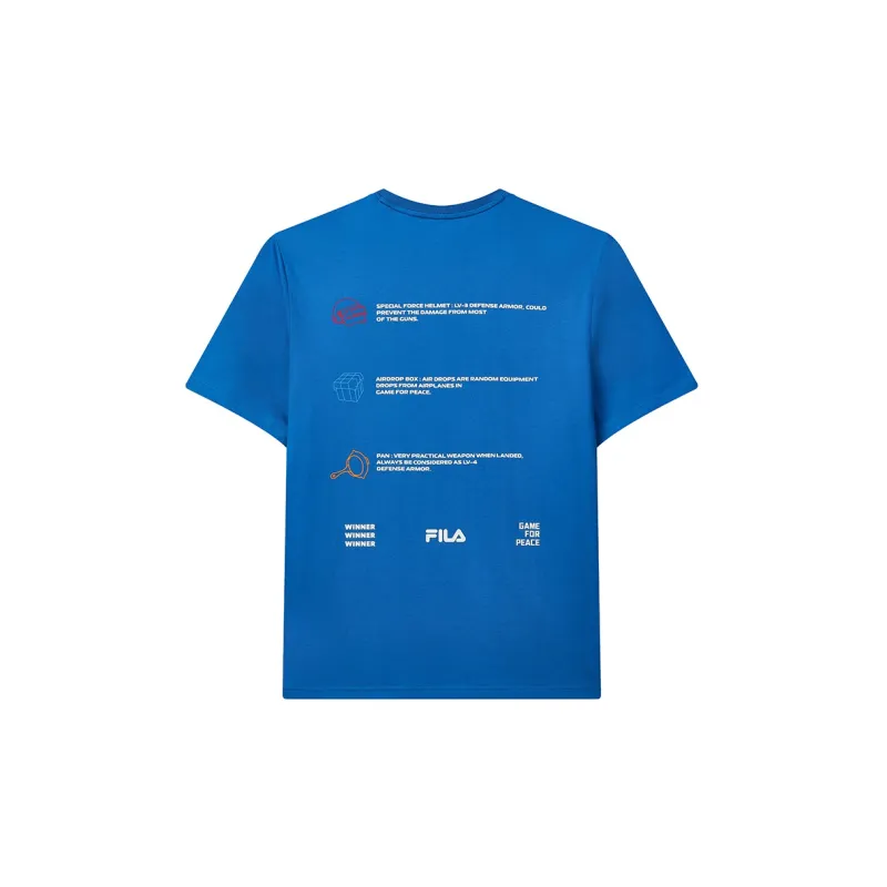 FILA Game For Peace T Shirts Unisex Cerulean Brocade Blue-1
