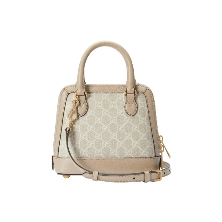 GUCCI Horsebit 1955 Canvas With Leather Saddle Bag, Handbag, Shoulder Bag, Crossbody Bag Mini Women's Ebony/Beige-3