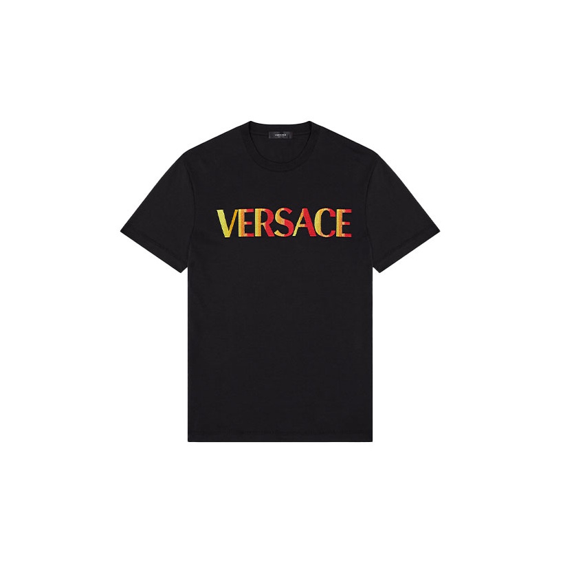 Tシャツ・カットソー VERSACE Men T Shirts 10133021A134012B510 Black VERSACE T-shirt Black Medusa Print Cotton Crew Neck Men Tee