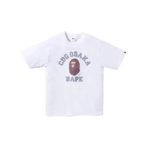 Cdg X A BATHING APE Ape Head Series T-Shirts Unisex White