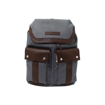 Brunello Cucinelli Canvas With Calfskin Canvas Bag Backpack Unisex Gray