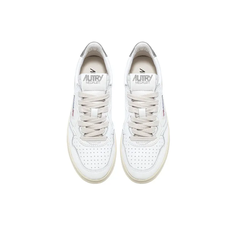 AUTRY Medalist Leather Low 'White Silver'-2