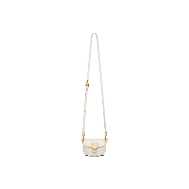 DIOR Cow Leather Clutches Handbag Shoulder Bag Crossbody Bag Extra Mini Women's Milk White-5