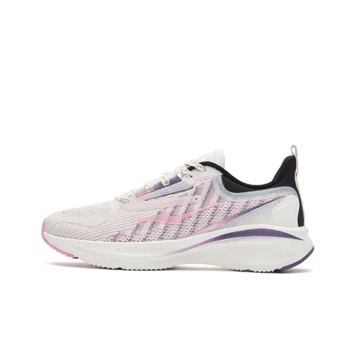 Erke Running Shoes Women's Low-Top Ivory/Heavenly Pink