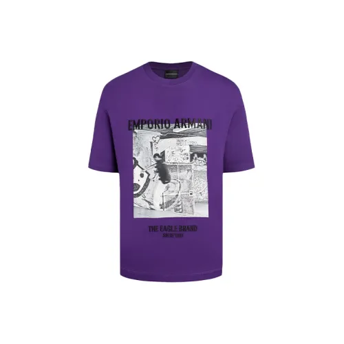 EMPORIO ARMANI T-Shirts Men Purple