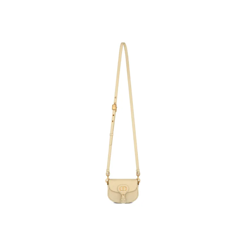 DIOR Bobby Smooth Finish Cow Leather Shoulder Bag Crossbody Bag Extra Mini Women's Light Yellow-4