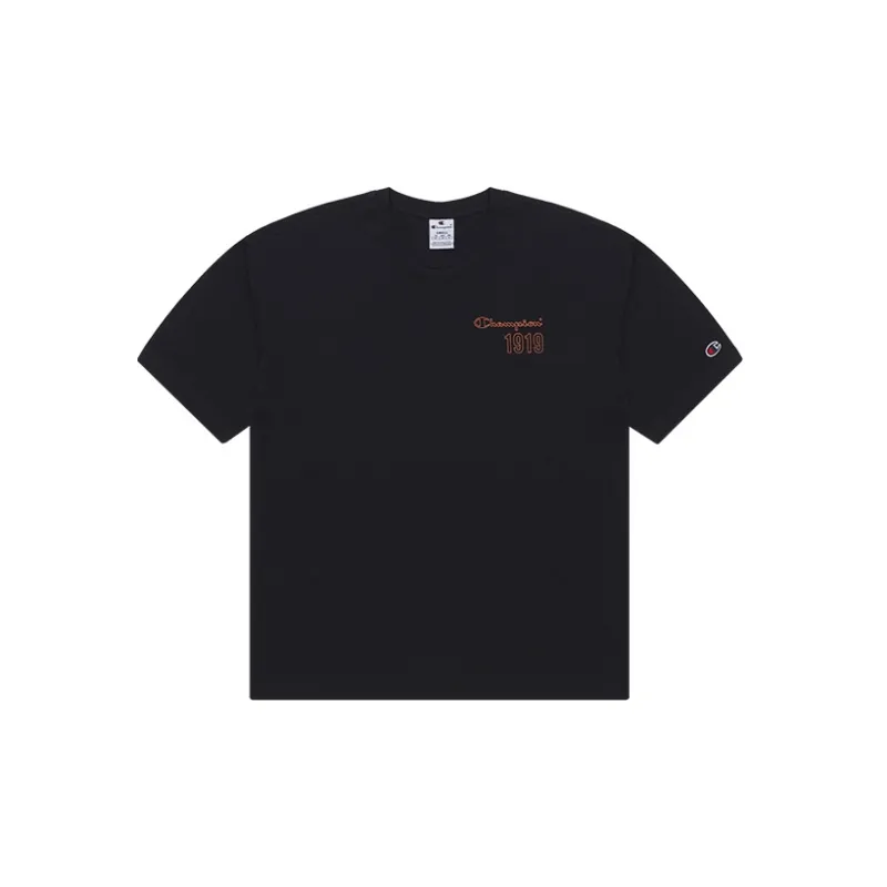 Champion Rochester T Shirts Unisex Black Orange LOGO-1