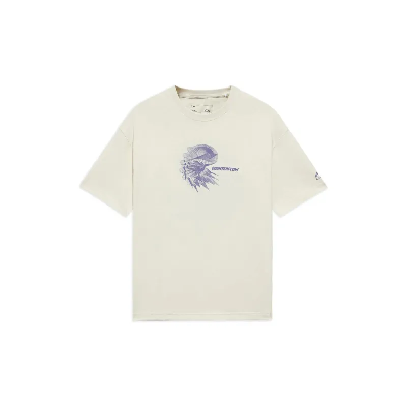 LiNing CF Tracing Sports Lifestyle Collection T Shirt Unisex Bone White-1