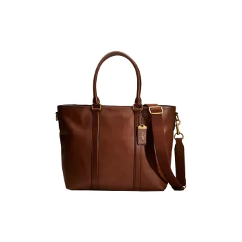 COACH Metropolitan Glove Leather Tote Bag, Shoulder Bag, Handbag Tubas Women's Pine Wood Brown