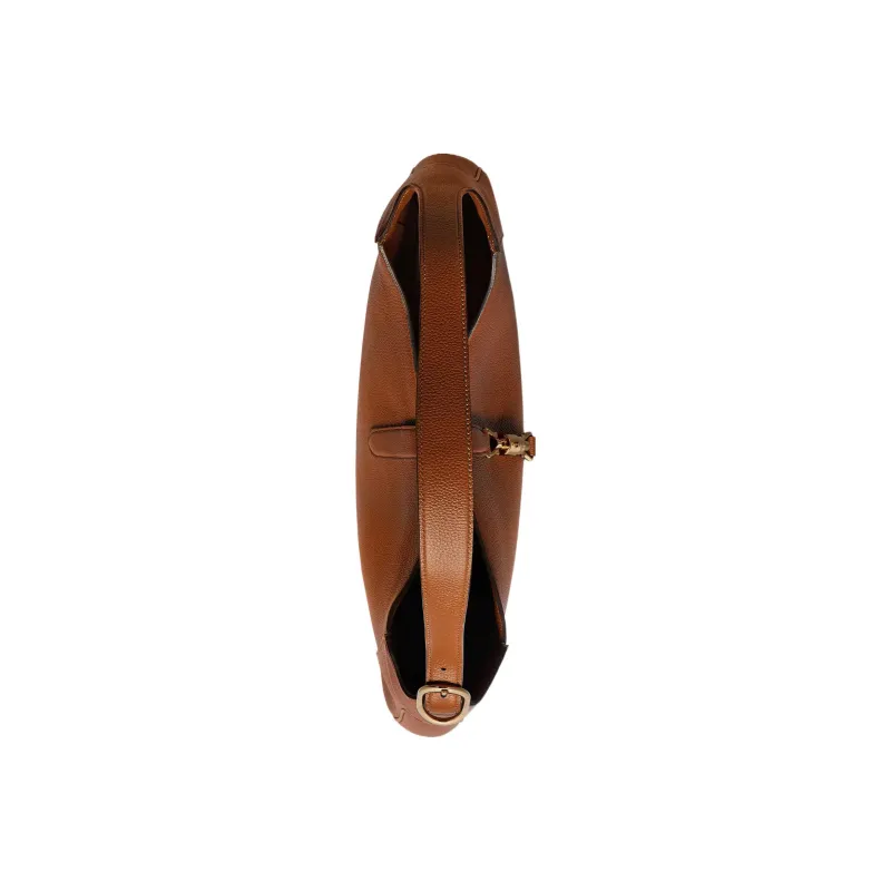 GUCCI Jackie 1961 Leather Crescent Shoulder Bag Shoulder Bag Large Size Women's Brown-5