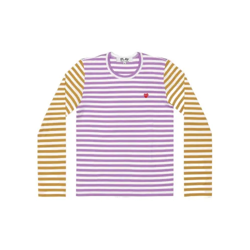 CDG Play T-Shirts Men Yellow Purple Multicolor