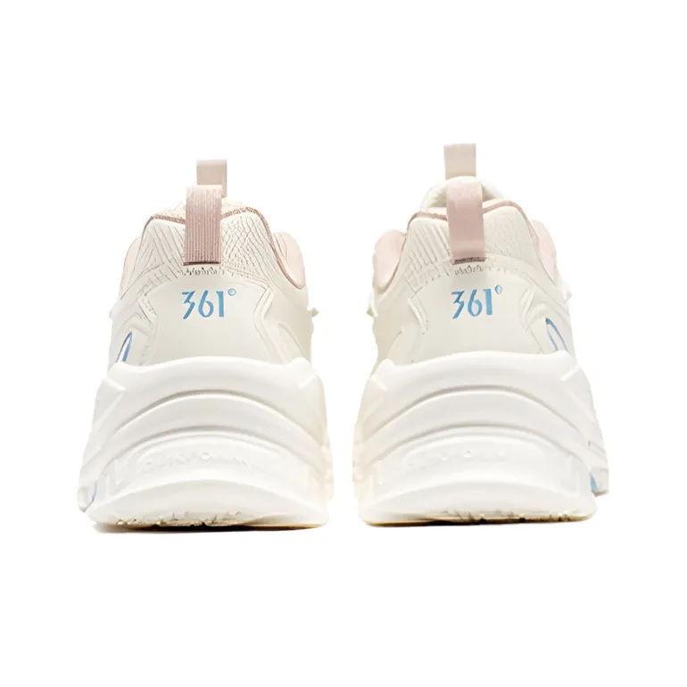 361° Shock Absorbing, Non Slip, Wear Resistant, Breathable And Lightweight Low Top Running Shoes Women's Feather White-2