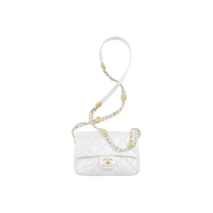 CHANEL Calfskin Shoulder Bag, Crossbody Bag Trumpets Women's Includes Multicolor-3