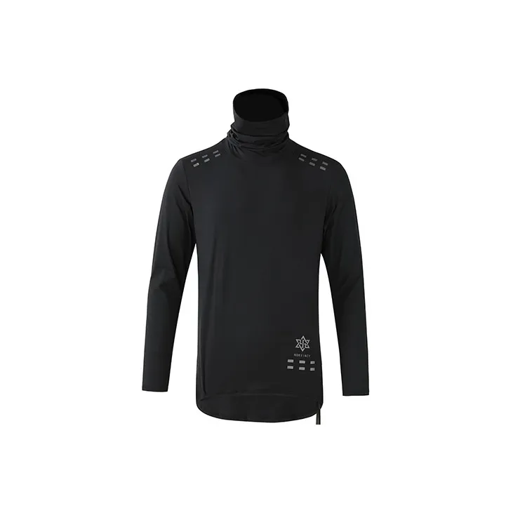 NORVINCY Breathable Sweat Wicking Dark Color Sports Long Sleeved T Shirt For Spring And Autumn Unisex-0
